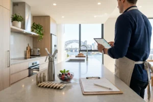 Modern Sydney kitchen with cream chargers and whipped cream dispenser