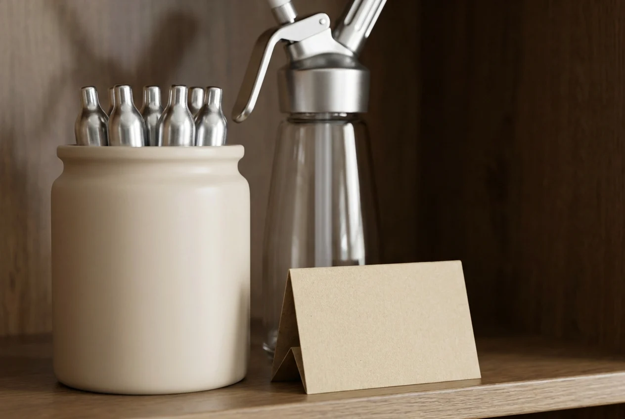 Exploring the Benefits of Premium Cream Chargers Delivery in Sydney 1 Premium cream chargers neatly stored in a kitchen pantry container