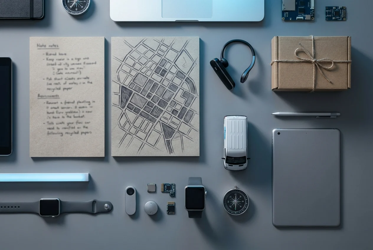 Maximizing Convenience with Same-Day and Late-Night Nangs Services 2 Organized delivery planning workspace with tech-forward objects and route notes