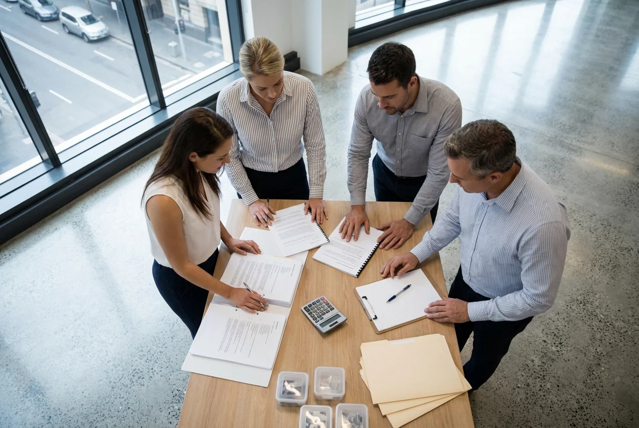 Enhancing Your Sydney Celebration with Premium Nangs Delivery 1 Professionals reviewing documents and notes in a modern Sydney office.