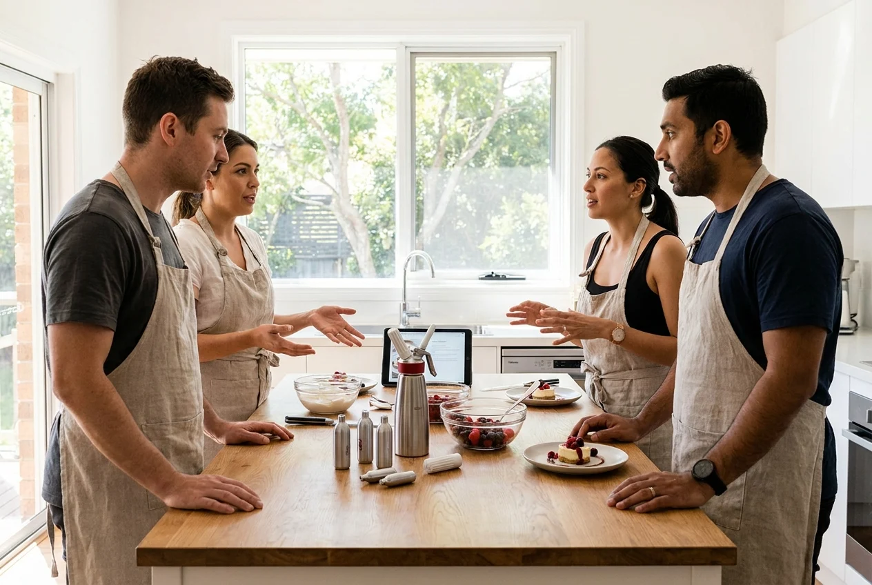 Sydney’s Best-Kept Secret: Fast and Reliable Nang Services Anytime 1 Home cooks planning dessert with cream chargers and fresh ingredients