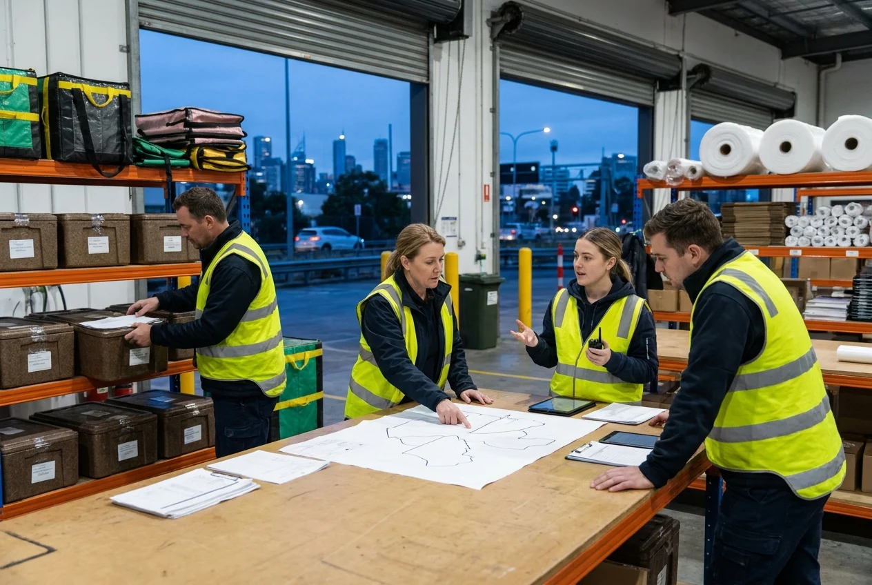 The Future of Nang Delivery in Sydney: Trends for 2026 2 Sydney skyline behind electric delivery vehicles and digital logistics technology
